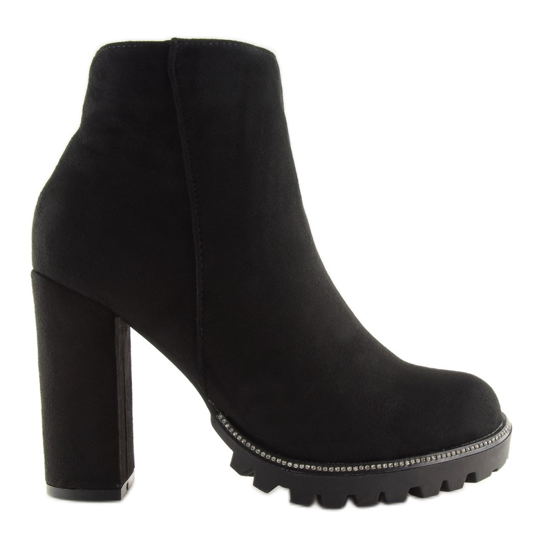 Bottines à talons noires 58-581 Noir le noir