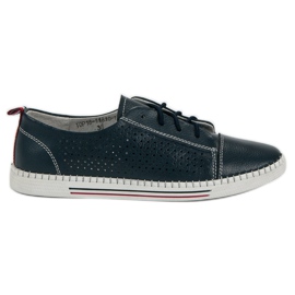 Baskets ajourées en cuir VINCEZA bleu