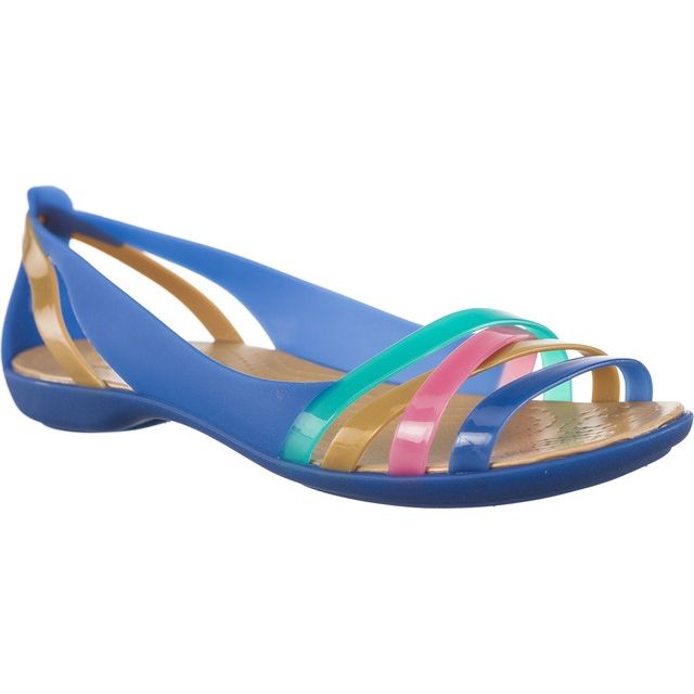 Crocs Isabella Huarache 2 Plat W Jean Bleu Or
