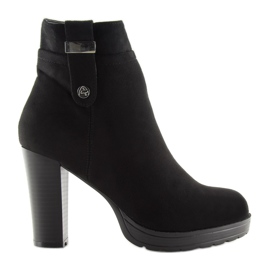 Bottines noires à talons BK3233 Noir le noir