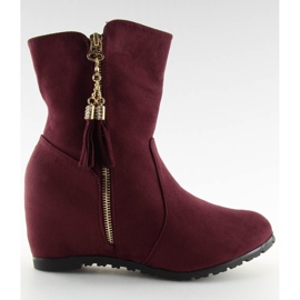 Bottillons à talons compensés AB02-36 Winered rouge