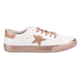 Baskets basses élégantes blanc jaune