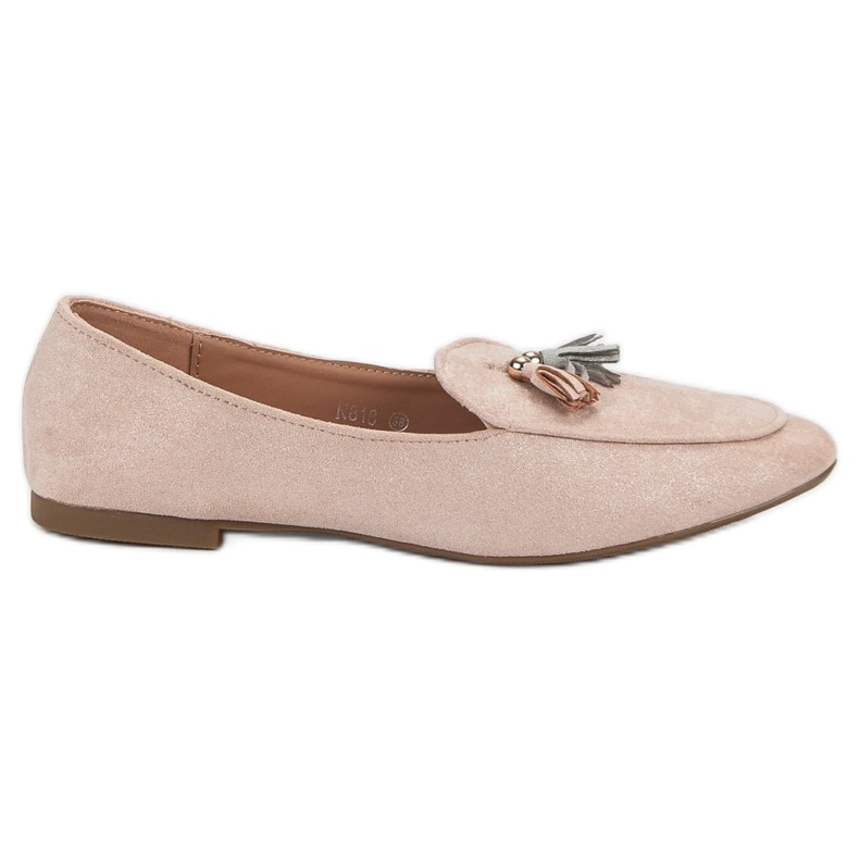 Small Swan Mocassins à paillettes rose