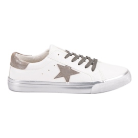 Baskets basses élégantes blanc multicolore