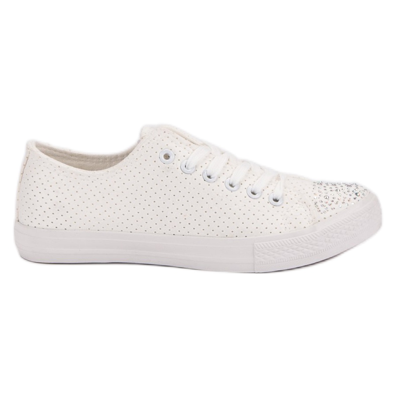 Sport Baskets blanches à cristaux Sport Baskets blanches à cristaux
