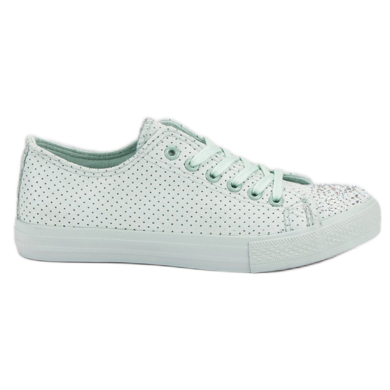 Sport Baskets Menthe Avec Cristaux vert