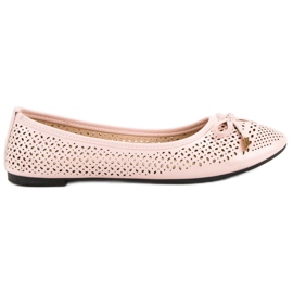 Ballerines ajourées rose