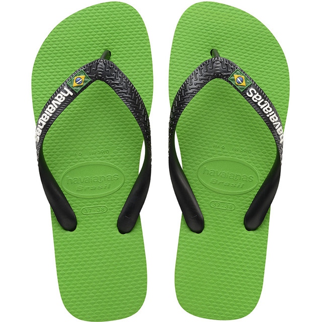 Havaianas Brasil Logo Neon Green Black multicolore
