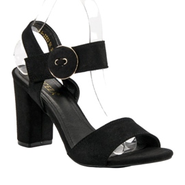 Sandales noires sur une barre VINCEZA