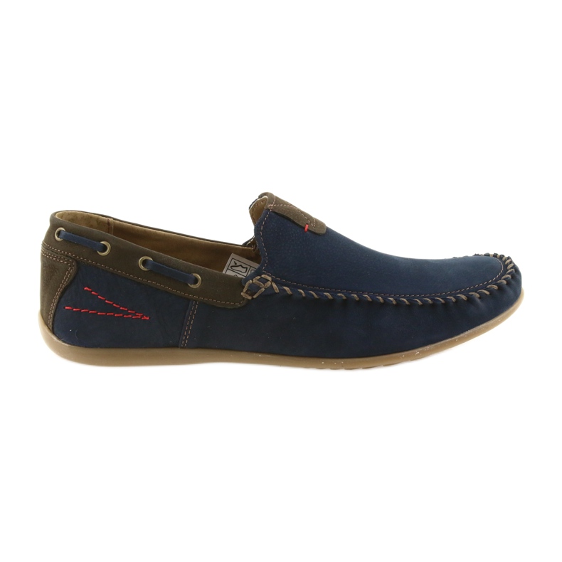 Riko Men's Moccasins Navy / Brown 781 bleu