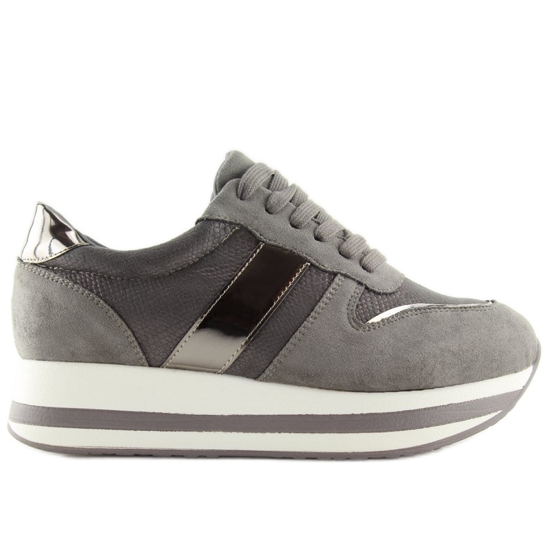 Gris 99-11 Chaussures à semelles hautes grises