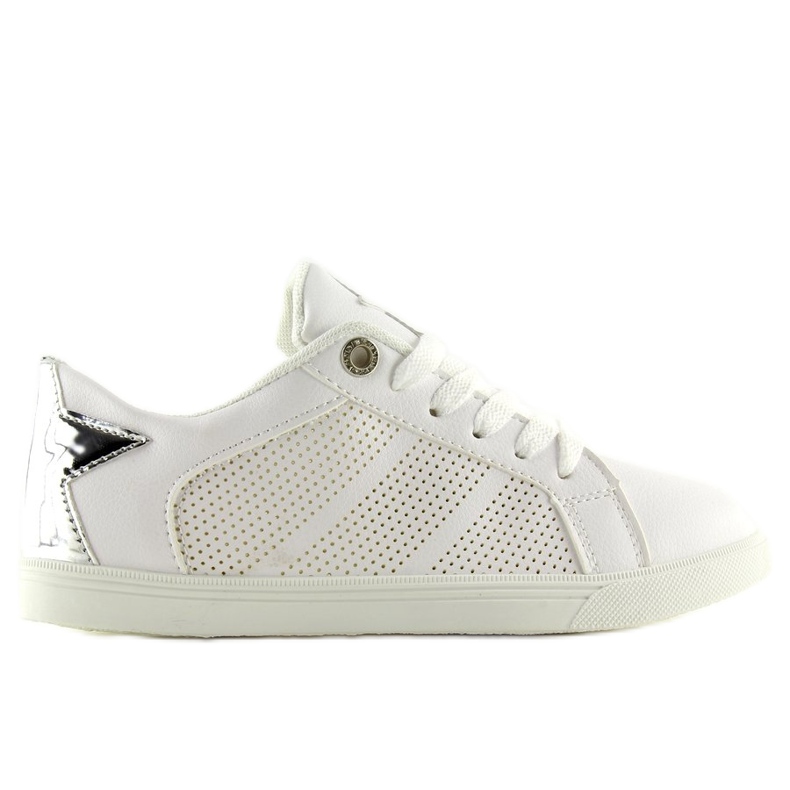 Baskets blanches avec une étoile A6213 BLANC / ARGENT