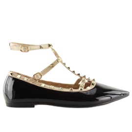 Ballerines noires à clous 127-12 Noir le noir Ballerines noires à clous 127-12 Noir le noir