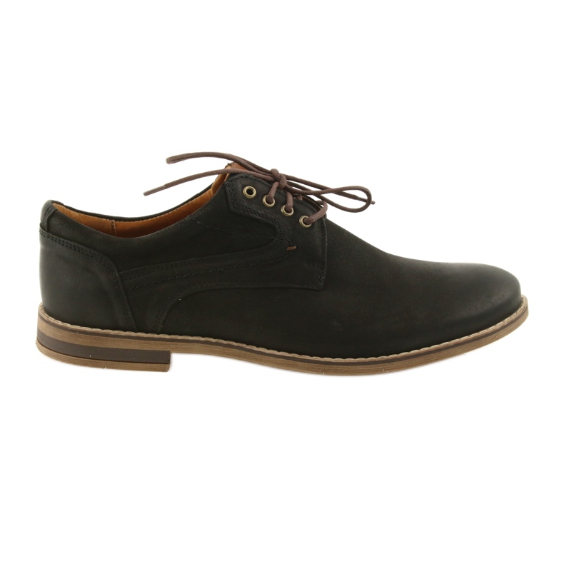 Chaussures en cuir pour hommes Riko 831 noires le noir