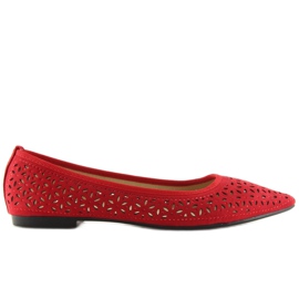 Ballerines rouges ajourées 127-25 Rouge