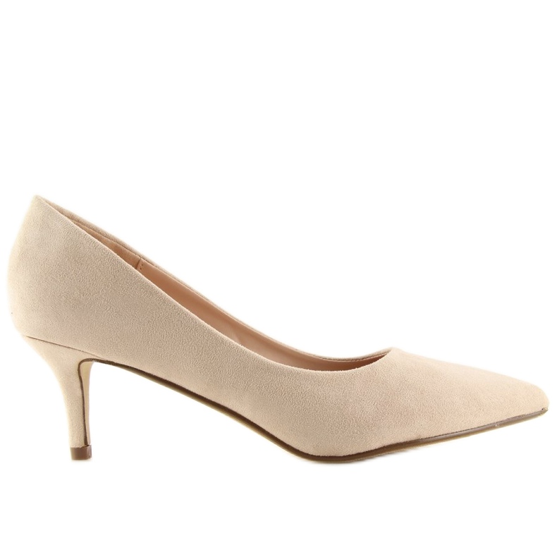 Escarpins sur un petit talon beige P-6377 Beige