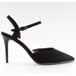 Sandales sur talon noir J1126-1 Noir le noir