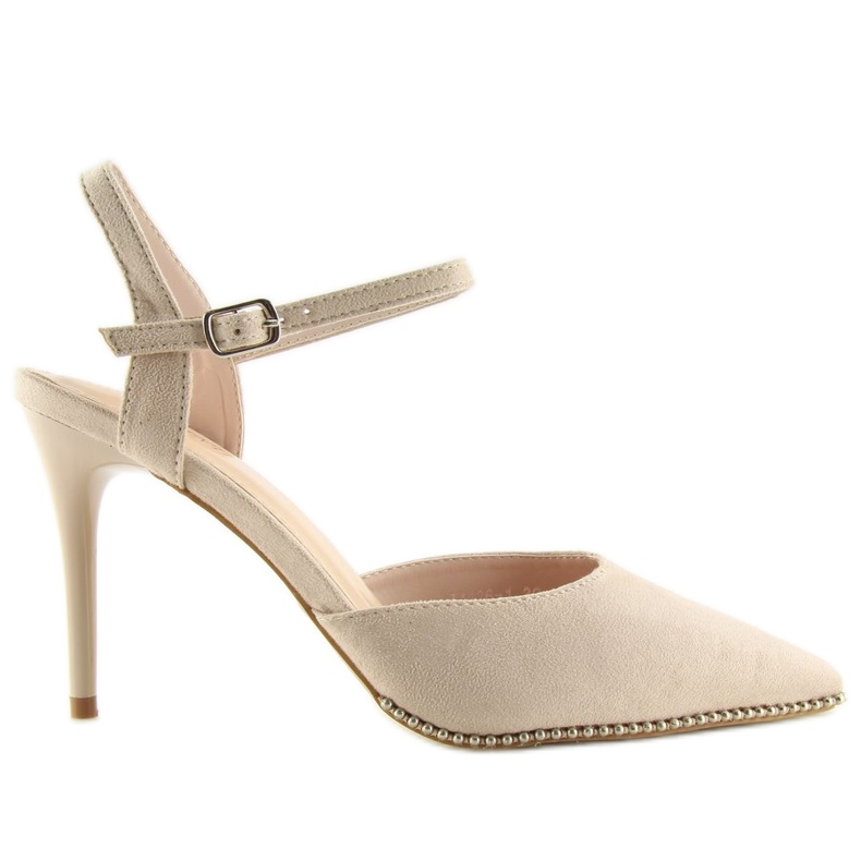 Sandales beiges sur talon haut J1126-1 Beige