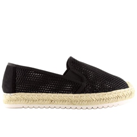 Espadrilles noires pour femmes 6602 Noir le noir