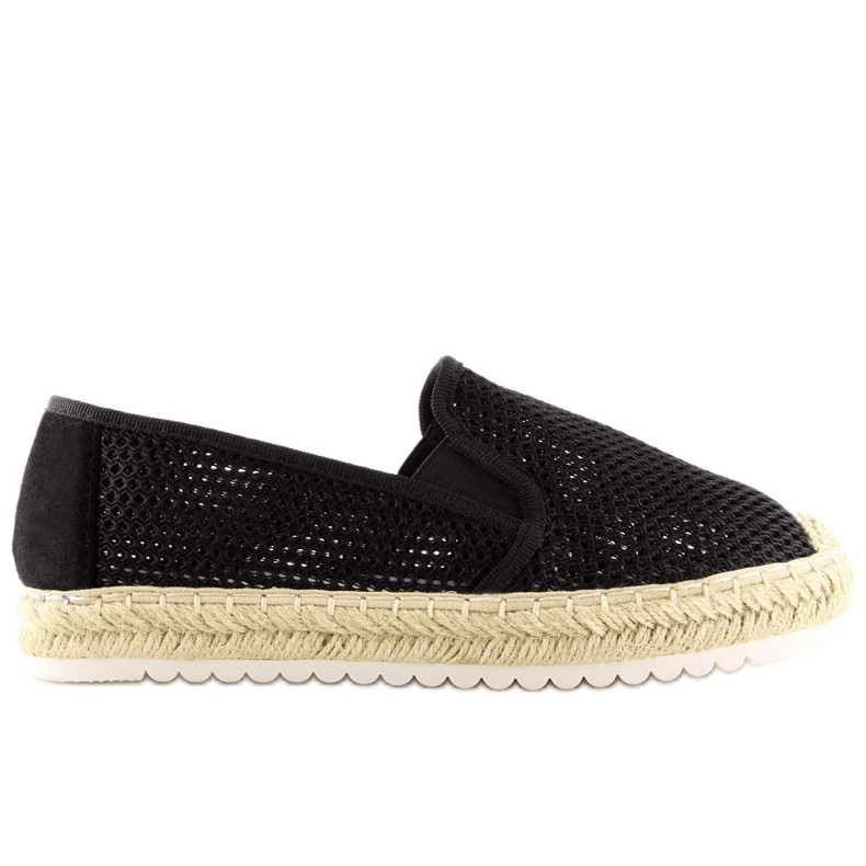 Espadrilles noires pour femmes 6602 Noir le noir