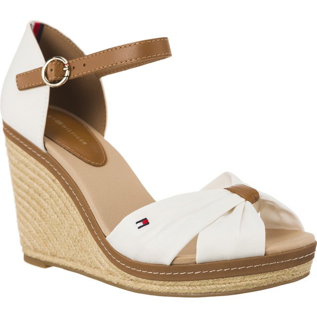 Tommy Hilfiger Icônes Elena Sandals 121 Whisper White blanche brun Tommy Hilfiger Icônes Elena Sandals 121 Whisper White blanche brun
