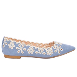 LT99P Ballerines ajourées bleues