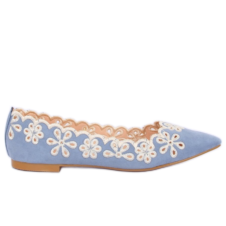 LT99P Ballerines ajourées bleues
