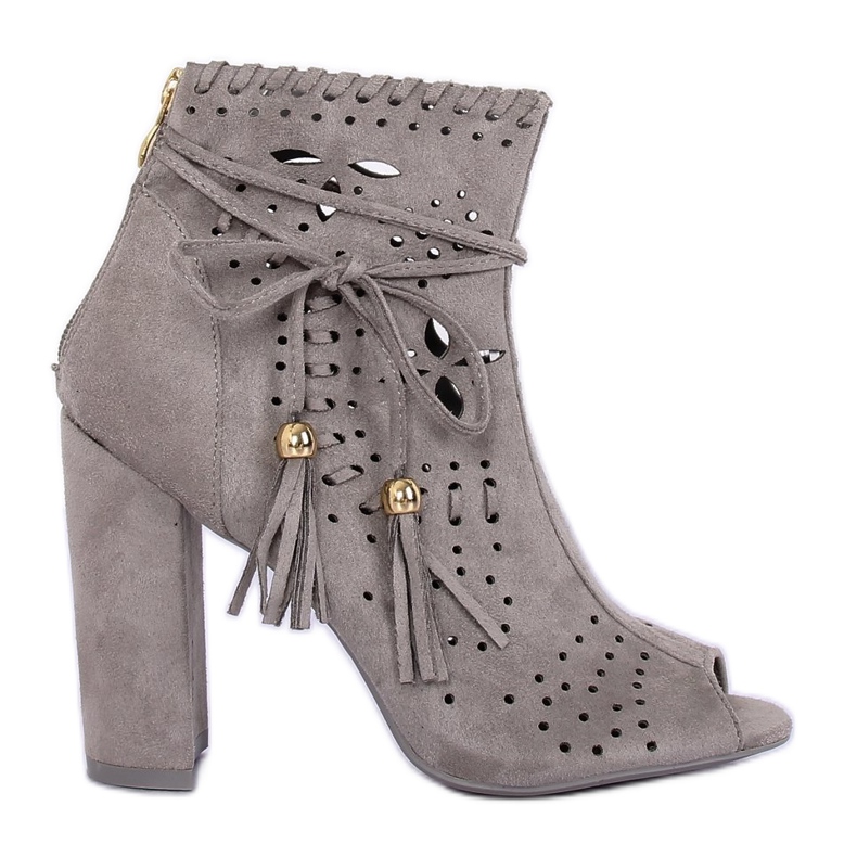 Boots à bout ouvert grises M285P Gris