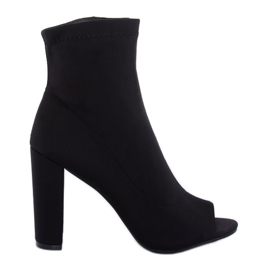 Boots noires à bout ouvert NS031P Noir le noir