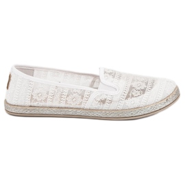 Mocassins en dentelle MCKEYLOR blanche