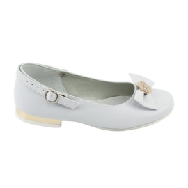 Ballerines de communion enfant blanches Miko jaune