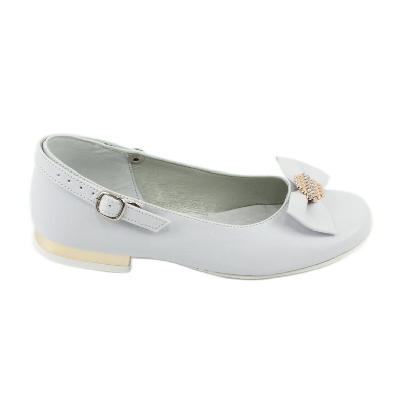 Ballerines de communion enfant blanches Miko jaune