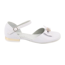 Ballerines de communion enfant blanches Miko jaune