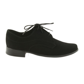 Chaussures enfant Miko, daim, chaussures de communion noires le noir