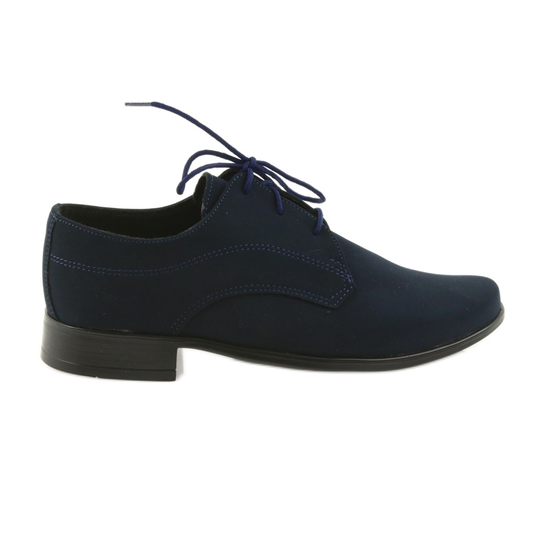 Chaussures basses pour enfants Miko, chaussures de première communion en daim bleu marin
