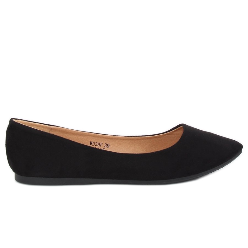 Ballerines amande noir orteils WD39P Noir le noir
