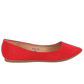 Ballerines amande rouge orteils WD39P Rouge