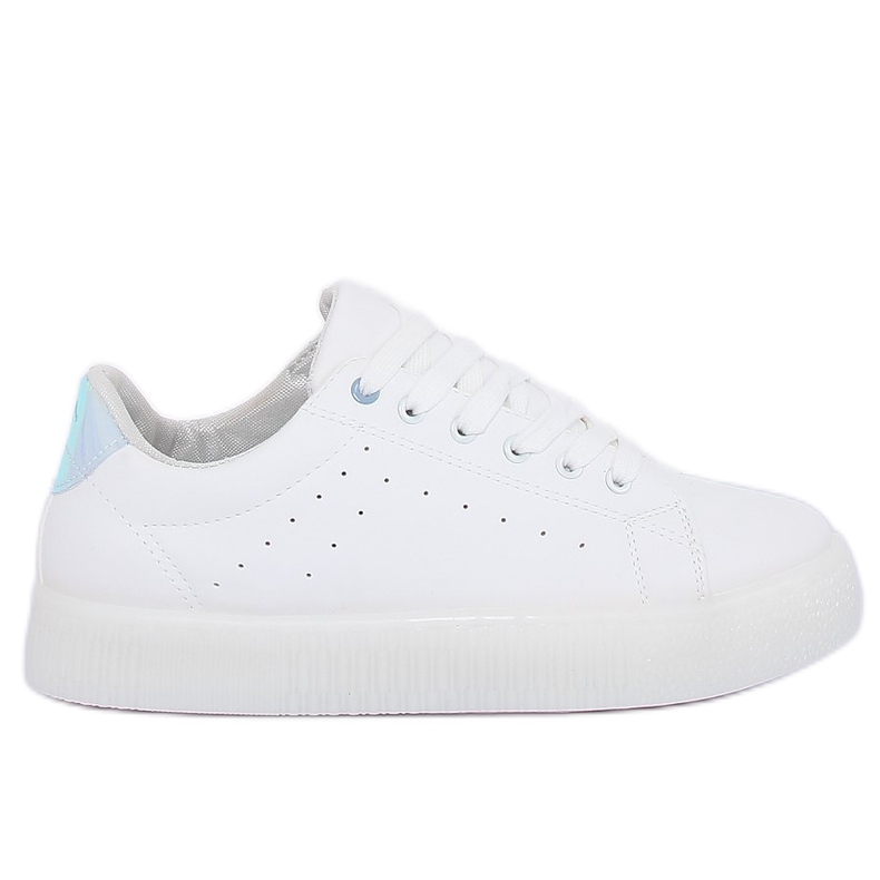 Blanc LA38P Baskets blanches sur semelle haute bleu