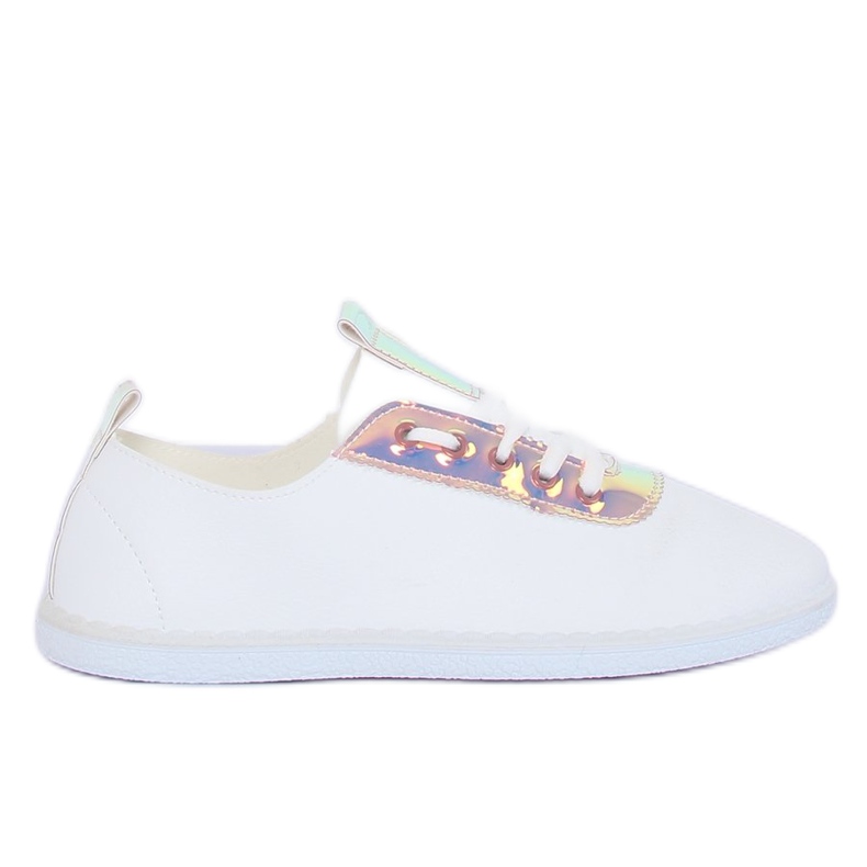 Baskets blanches et roses avec un hologramme JX71P Champagne