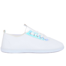 Baskets blanches JX71P argentées avec hologramme