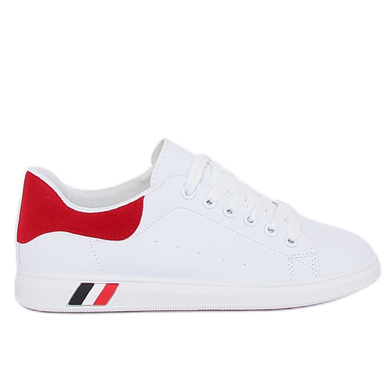 Baskets femme blanches et rouges BL147P Rouge