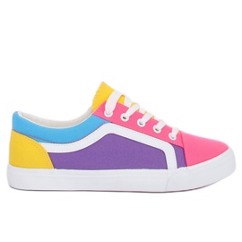 Baskets femme multicolores BL156 Rose Red
