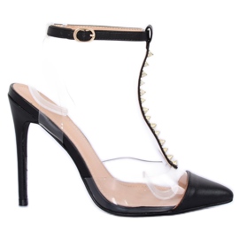 Escarpins sur un noir transparent KK06 Noir