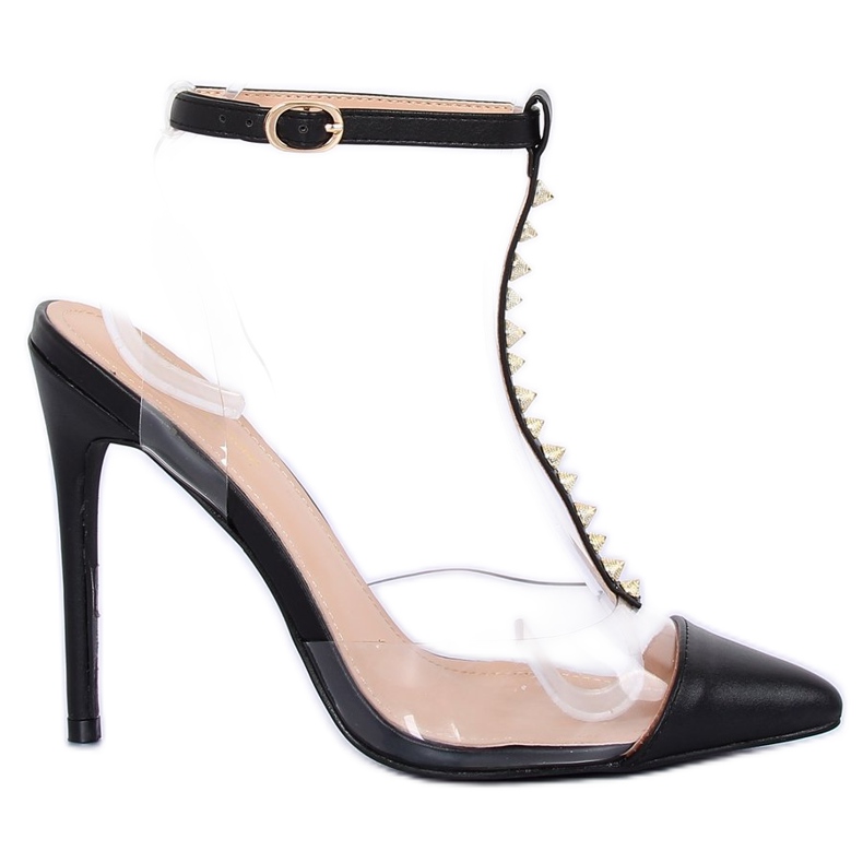 Escarpins sur un noir transparent KK06 Noir le noir
