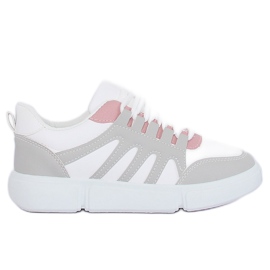 Blanc et gris BL150P Chaussures de sport grises