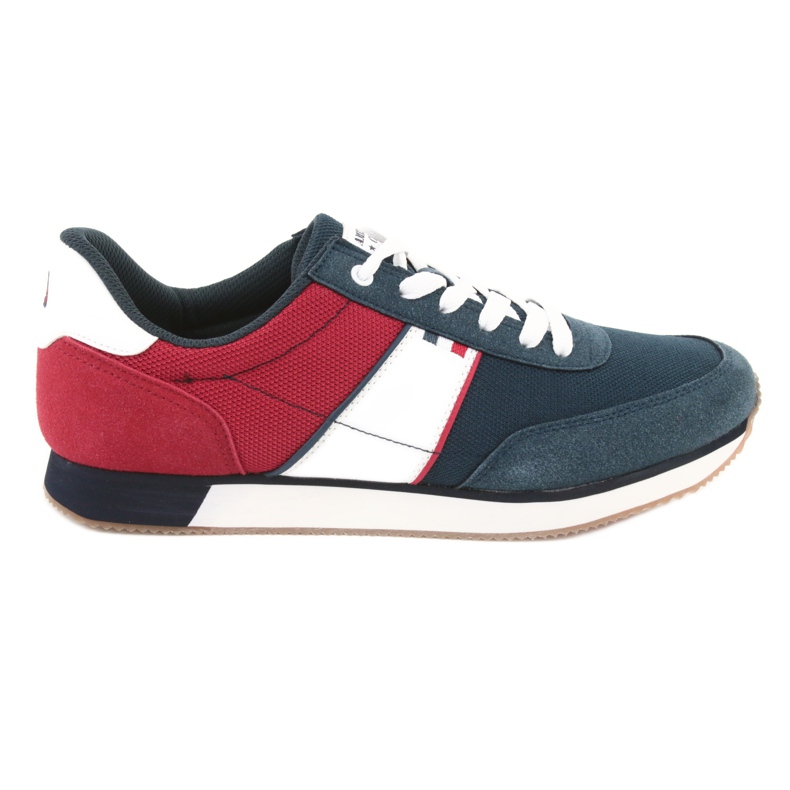 American Club Chaussures de sport pour hommes club américain FH07 blanche rouge bleu marin