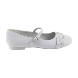 Escarpins, chaussures pour enfants, ballerines, strass de communion American Club 11/19 blanc
