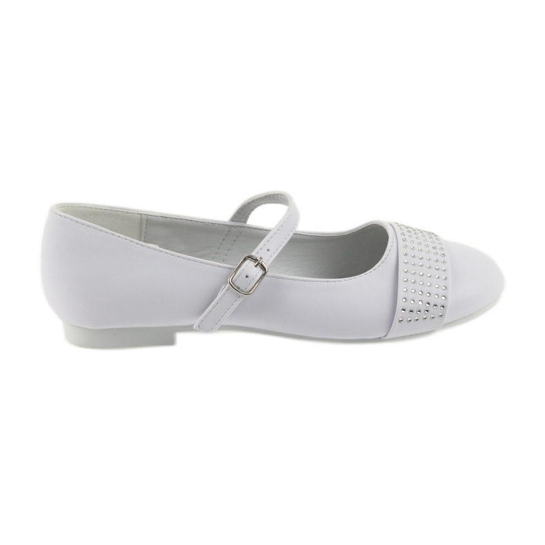 Escarpins, chaussures pour enfants, ballerines, strass de communion American Club 11/19 blanche