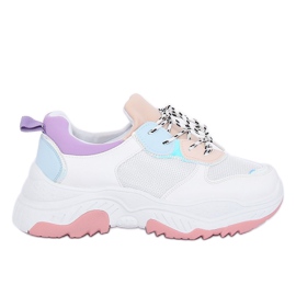 Chaussures de sport blanches et violettes B0-63 BLANC / VIOLET Chaussures de sport blanches et violettes B0-63 BLANC / VIOLET