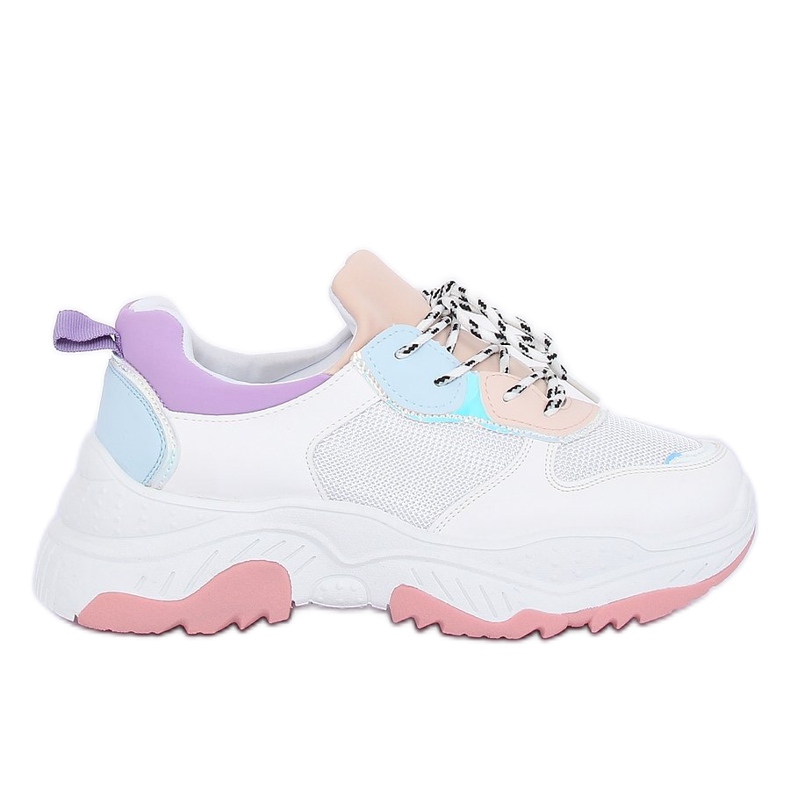 Chaussures de sport blanches et violettes B0-63 BLANC / VIOLET Chaussures de sport blanches et violettes B0-63 BLANC / VIOLET